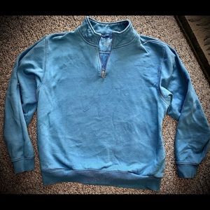 Blue LL Bean Sweatshirt with Collar & Zipper